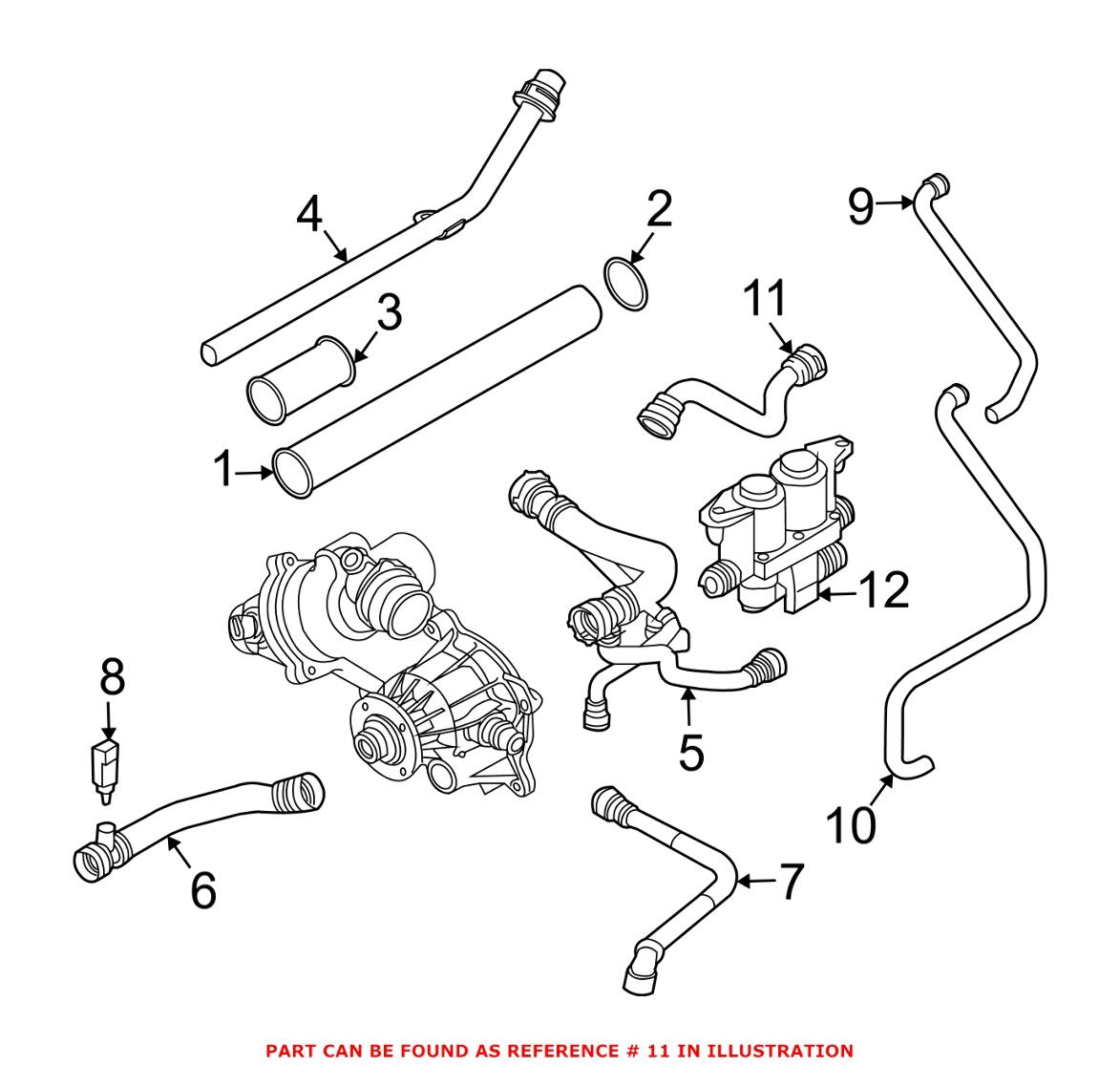 BMW Heater Hose - Engine Return to Heater Core 64218377701